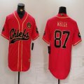 Nike Kansas City Chiefs #87 Travis Kelce red baseball jerseys Joint Name