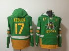 2017 Anaheim Ducks Ryan Kesler 17 yellow green NHL hooded sweatshirt