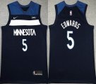 Nike Minnesota Timberwolves #5 Anthony Edwards dark blue basketball jerseys-XD