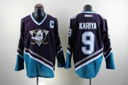 Anaheim Ducks #9 Paul Kariya Purple Turquoise CCM Throwback Stitched Hockey Jersey