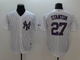 New York Yankees #27 Giancarlo Stanton white Majestic baseball Jersey-BD