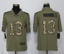 Nike Miami Dolphins 13 Marino Olive Camo Carson 2017 Salute to Service Limited Jersey