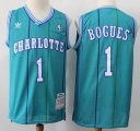 New Orleans Hornets #1 Tyrone Bogues green Soul Swingman Road Jersey-S8