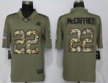 Nike Carolina Panthers 22 McCaffrey Olive Camo Carson 2017 Salute to Service Limited Jersey