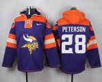 Custom Nike Minnesota Vikings #28 Peterson purple orange nfl Hooded Sweatshirt