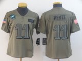 Women Eagles #11 Carson Wentz Nike Camo 2019 Salute to Service Limited Jersey