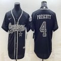 Nike Dallas Cowboys #4 Dak Prescott black baseball jerseys Joint name-BD