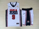 USA National Team #9 Michael Jordan White Retro Basketball Suit