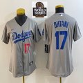 Women Los Angeles Dodgers #17 Shohei Ohtani Nike gray baseball Jersey -BD 01