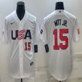 2023 World Cup #15 Bobby Witt Jr. white USA majestic baseball jerseys 06