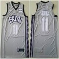 Nike Brooklyn Nets #11 Kyrie Irving gray nike NBA basketball Jersey with Sponsor patch-TY