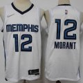 Nike Memphis Grizzlies 12 Ja Morant white nba basketball jerseys 75TH -S8