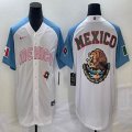 2023 World Cup Mexico blank white skyblue majestic baseball jerseys 23