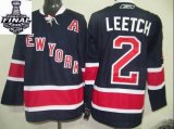 2014 stanley cup Rangers 2 LEETCH Dark BLUE 85th Nhl hockey jerseys