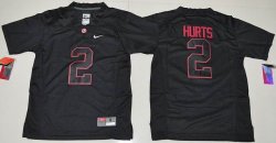 2016 Youth Alabama Crimson Tide Jalen Hurts 2 College Football Limited Jerseys - Blackout