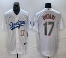 Los Angeles Dodgers #17 Shohei Ohtani Nike white throwback majestic baseball Jersey-BD 01