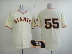 San Francisco Giants 55# lincecum cream MLB Signature Jersey