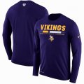 Men's Minnesota Vikings Nike Purple Sideline Legend Staff Performance Long Sleeve T-Shirt