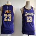 Youth Nike Los Angeles Lakers 23 LeBron James Purple NBA jersey-LD