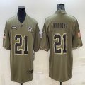 2022 Nike Dallas Cowboys #21 Ezekiel Elliott Salute to Service Retired Limited Jersey-BD