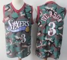 Philadelphia 76ers #3 Allen Iverson green camo basketball jersey-S8