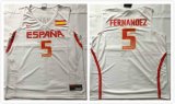 2016 Rio Olympics Spain ESPANA national team #5 Fernandez white NBA basketball jersey