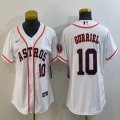 Women Nike Houston Astros #10 Yuli Gurriel white baseball jerseys 01