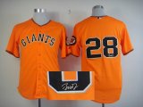 San Francisco Giants 28 Posey orange mlb signature jerseys