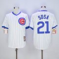 Chicago Cubs #21 Sammy Sosa white throwback mlb baseball jersey