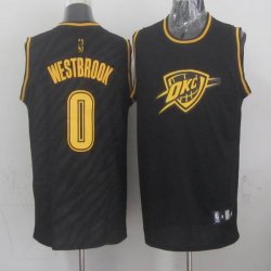 Oklahoma City Thunder #0 Russell Westbrook Black Precious Metals Fashion Stitched NBA Jersey