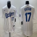 Los Angeles Dodgers #17 Shohei Ohtani white Nike majestic baseball Jersey Joint name -BD 06