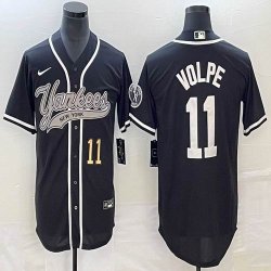 Nike New York Yankees #11 Volpe black majestic baseball Jerseys Joint name