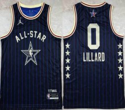 2024 NBA All Star jerseys #0 Lillard blue basketball jerseys Hot press font