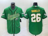 Nike Philadelphia Eagles #26 Saquon Barkley green baseball jerseys Joint name-BD 01