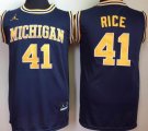 Michigan #41 Glen Rice blue ncaa basketball jersey