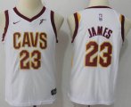 Youth Nike Cleveland Cavaliers 23 LeBron James white nba basketball jersey-MHD