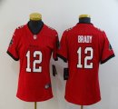 Women Nike Tampa Bay Buccaneers #12 Tom Brady red Color Rush Limited jersey-BD