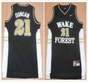 Wake Forest #21 Duncan black nba basketball jersey