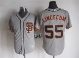 San Francisco giants Tim Lincecum #55 gray Majestic baseball Jersey