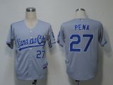 MLB Jerseys Kansas City Royals 27 Pena Grey