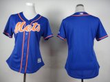 women New York Mets Blank blue throwback MLB Jerseys