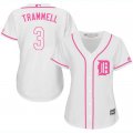 2017 Women Detroit Tigers #3 Trammell white majestic mlb jersey