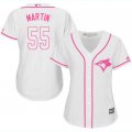 2017 Women Toronto Blue Jays #55 Russell Martin white majestic mlb jersey