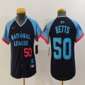 Youth National League Dodgers #50 Mookie Betts Nike Navy 2024 MLB All-Star Game Limited Player Jersey 01