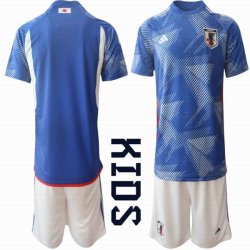 2022 World Cup Japan Team blue white kid soccer jersey home