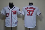 MLB Washington National 37 STRASBURG kid white Jerseys