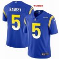 Women Nike Rams #5 Jalen Ramsey blue Color Rush Limited Jersey