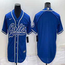 Nike Indianapolis Colts blank blue baseball jerseys Joint name-BD