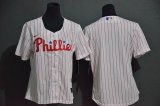 Women Philadelphia Phillies blank white majestic baseball jersey