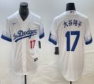 Los Angeles Dodgers #17 Shohei Ohtani white Nike majestic baseball Jersey Joint name -BD 26